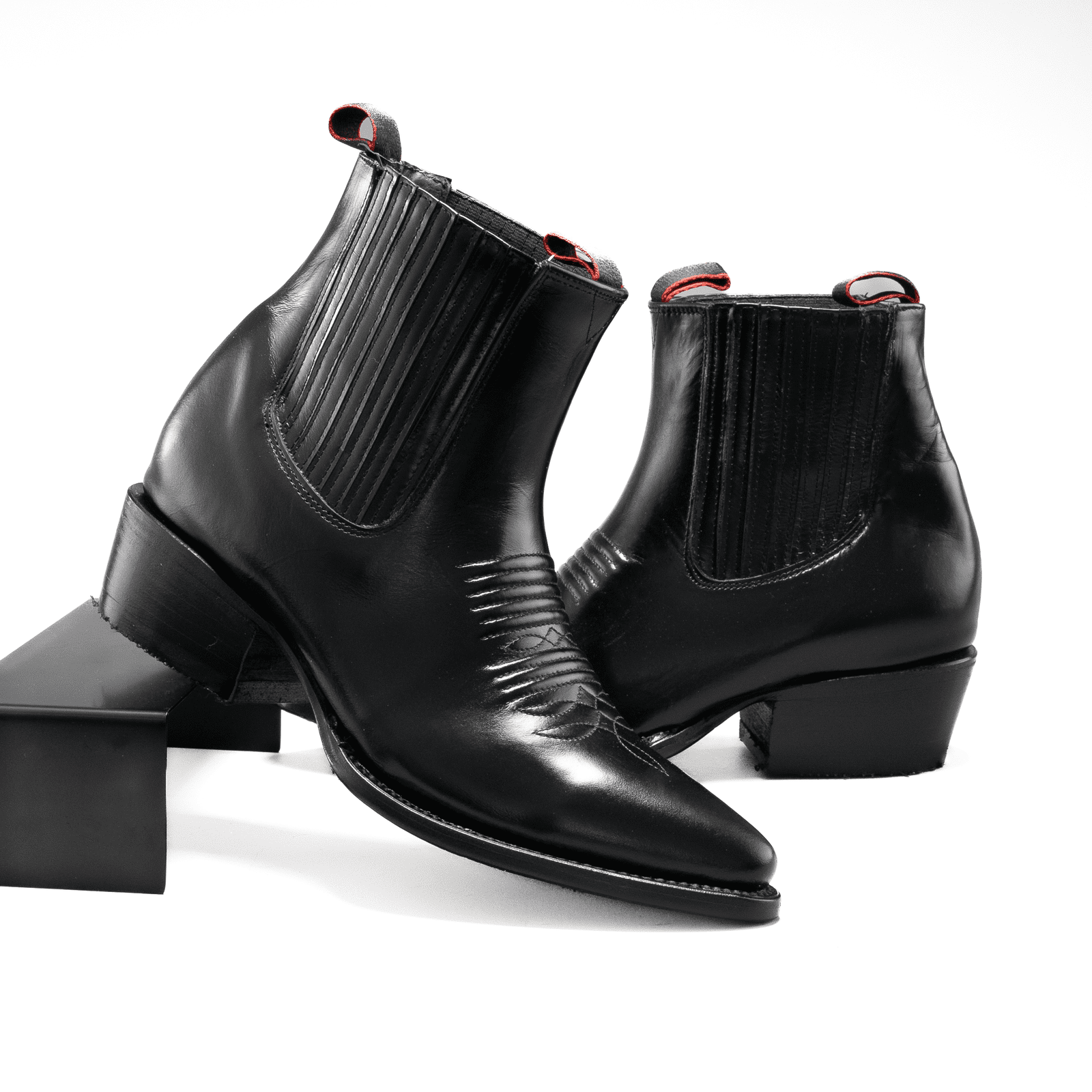 100C Botin Vaquero Punta J Camaleon Negro