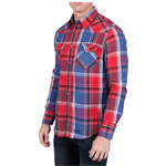 44008 Camisa Vaquera de Hombre de Manga Larga con Botones de Perla estilo Snap