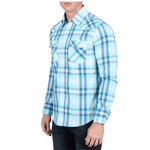 46008 Camisa Vaquera de Hombre de Manga Larga con Botones de Perla estilo Snap