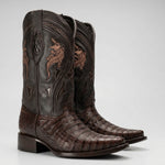 Bota Vaquera Rodeo Punta Snip Piel de Caiman Original Exotico