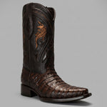 Bota Vaquera Rodeo Punta Snip Piel de Caiman Original Exotico
