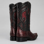 Bota Vaquera Rodeo Punta Snip Piel de Caiman Original Exotico