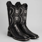 Bota Vaquera Rodeo Punta Cuadrada Piel de Caiman Original