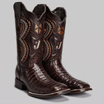 Bota Vaquera Rodeo Punta Cuadrada Piel de Caiman Original