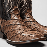 Bota Rodeo Piel Premium Con Corte De Pirarucu Monster Fish