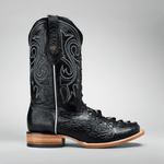 Bota Rodeo Piel Premium Con Corte Grabado De Tortuga Chelydra