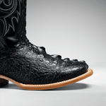 Bota Rodeo Piel Premium Con Corte Grabado De Tortuga Chelydra