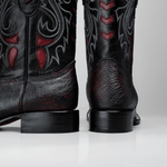 Bota Rodeo Piel Premium Con Corte Grabado De Tortuga Chelydra