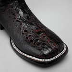Bota Rodeo Piel Premium Con Corte Grabado De Tortuga Chelydra