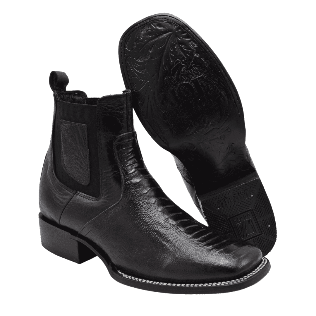 730 Botin de Rodeo Black Cherry Pata de Avestruz El Mundo De Charros