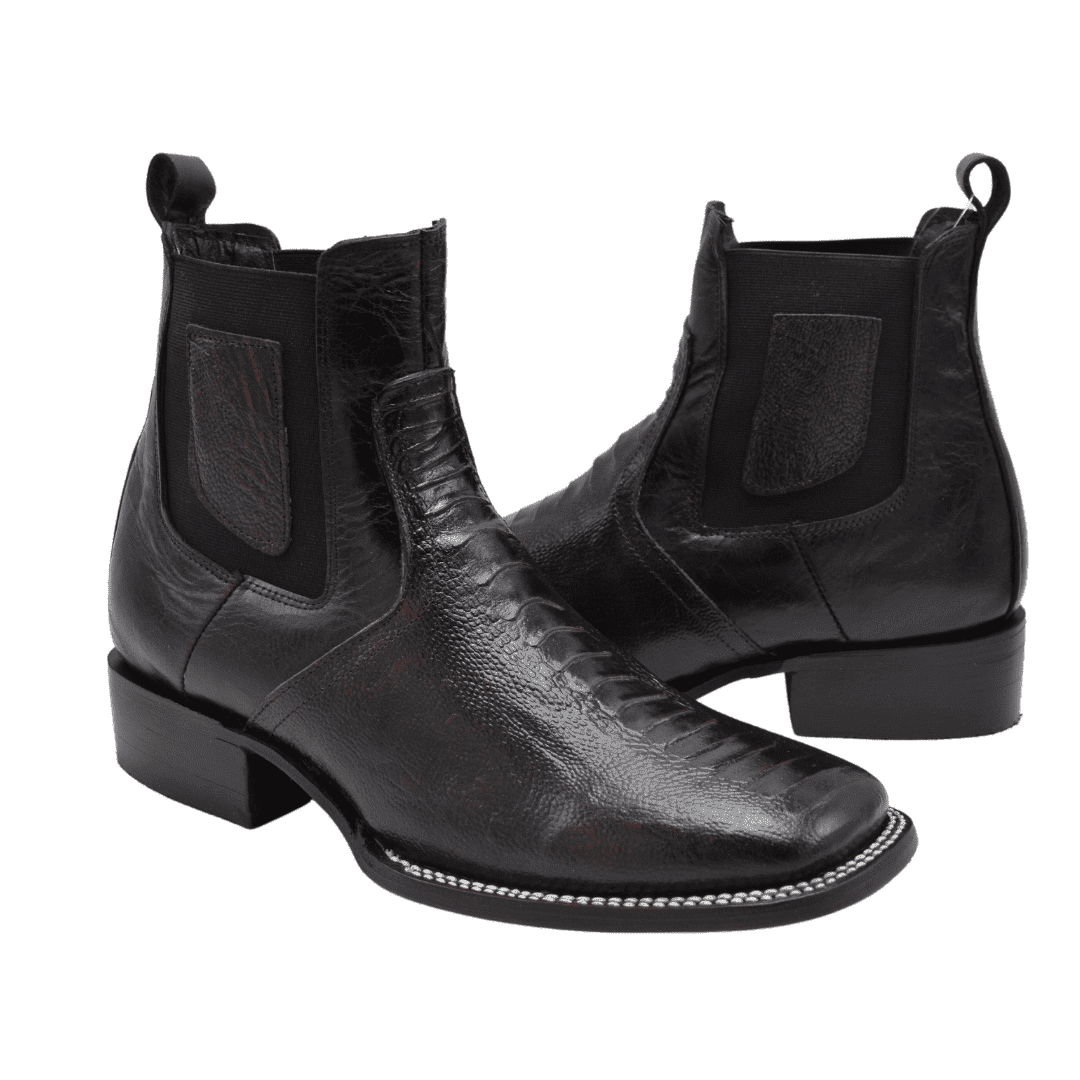 730 Botin de Rodeo Black Cherry Pata de Avestruz El Mundo De Charros