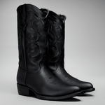 Bota Vaquera Clasica Punta J Grasso Negro