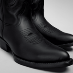 Bota Vaquera Clasica Punta J Grasso Negro