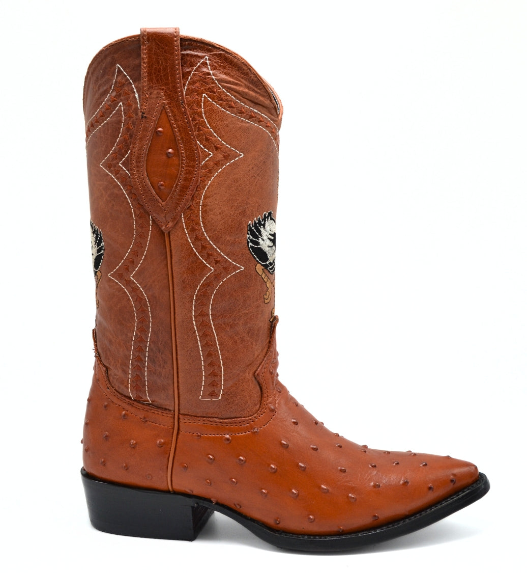 Combo 901 J Toe Boot Print Leather Ostrich Shedron