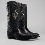 Bota Vaquera Rodeo Punta J Piel de Avestruz Original Exotico