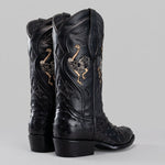 Bota Vaquera Rodeo Punta J Piel de Avestruz Original Exotico