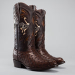 Bota Vaquera Rodeo Punta J Piel de Avestruz Original Exotico