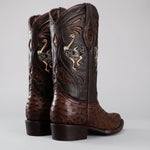 Bota Vaquera Rodeo Punta J Piel de Avestruz Original Exotico