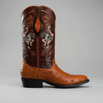 Bota Vaquera Rodeo Punta J Piel de Avestruz Original Exotico