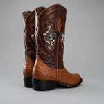 Bota Vaquera Rodeo Punta J Piel de Avestruz Original Exotico