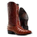 Bota Rodeo Piel Premium Con Corte Caiman Clon