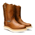 Bota de Trabajo 100% Piel Tubo Alto Suela Rayada