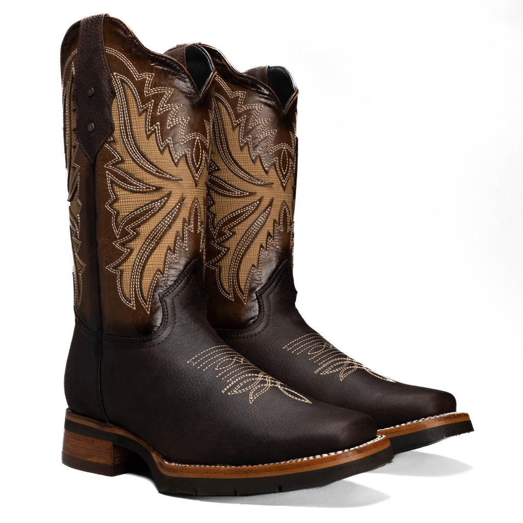 Bota Rodeo Clasica Punta Cuadrada Piel Premium