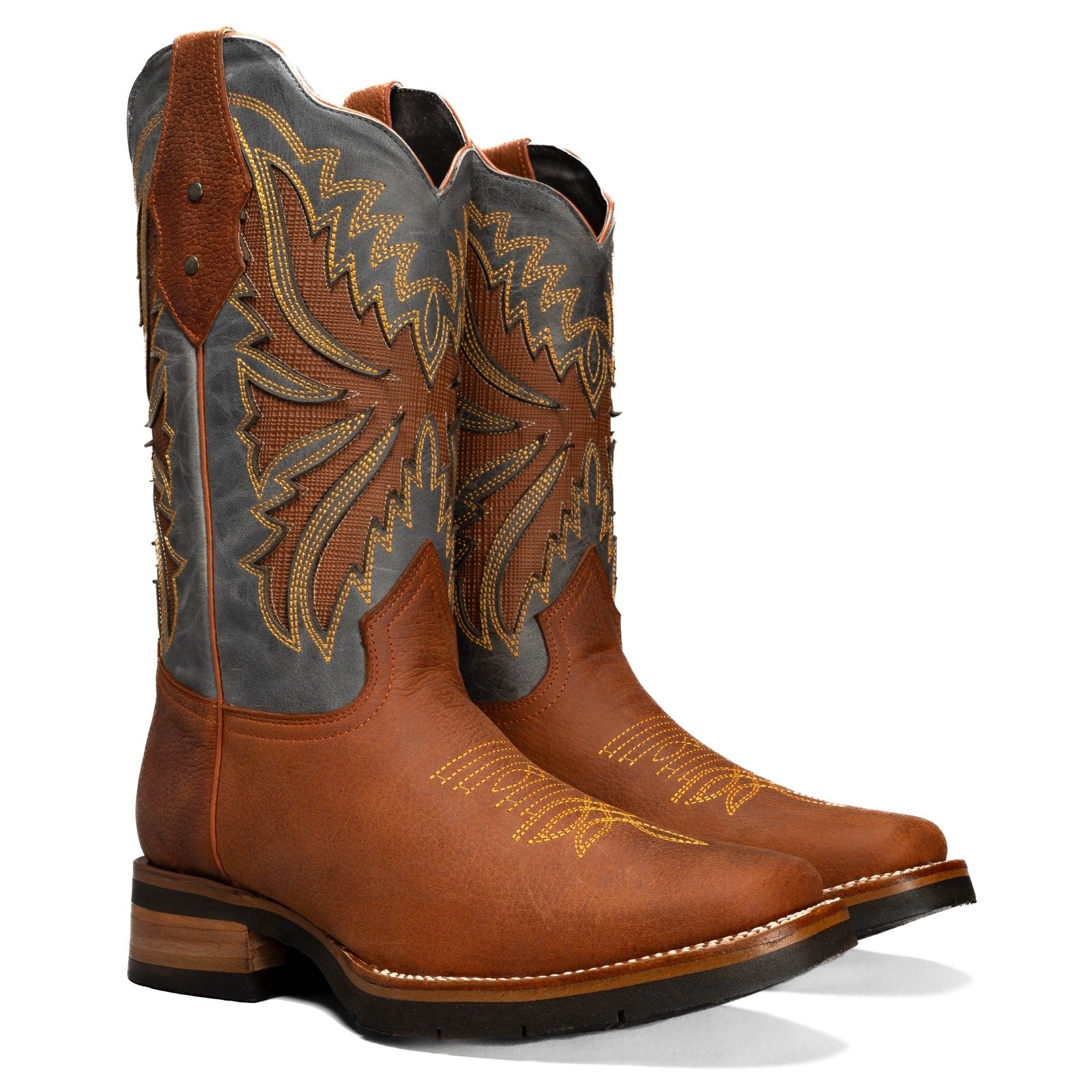 Bota Rodeo Clasica Punta Cuadrada Piel Premium