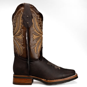 Bota Rodeo Clasica Punta Cuadrada Piel Premium