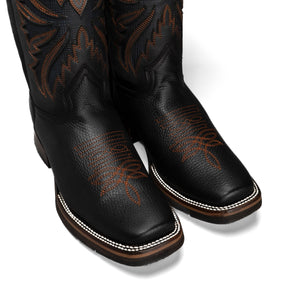 Bota Rodeo Clasica Punta Cuadrada Piel Premium