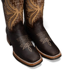 Bota Rodeo Clasica Punta Cuadrada Piel Premium