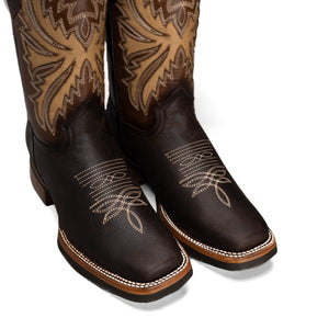 Bota Rodeo Clasica Punta Cuadrada Piel Premium