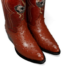 Bota Vaquera Punta J Imitacion Avestruz