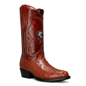 901 Bota Vaquera Punta J Imitacion Avestruz Shedron