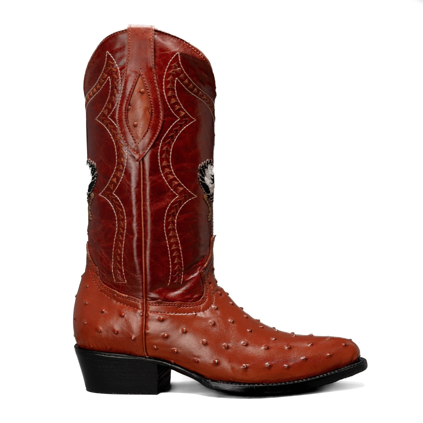 901 Bota Vaquera Punta J Imitacion Avestruz Shedron