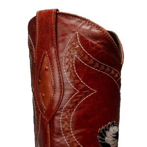 901 Bota Vaquera Punta J Imitacion Avestruz Shedron
