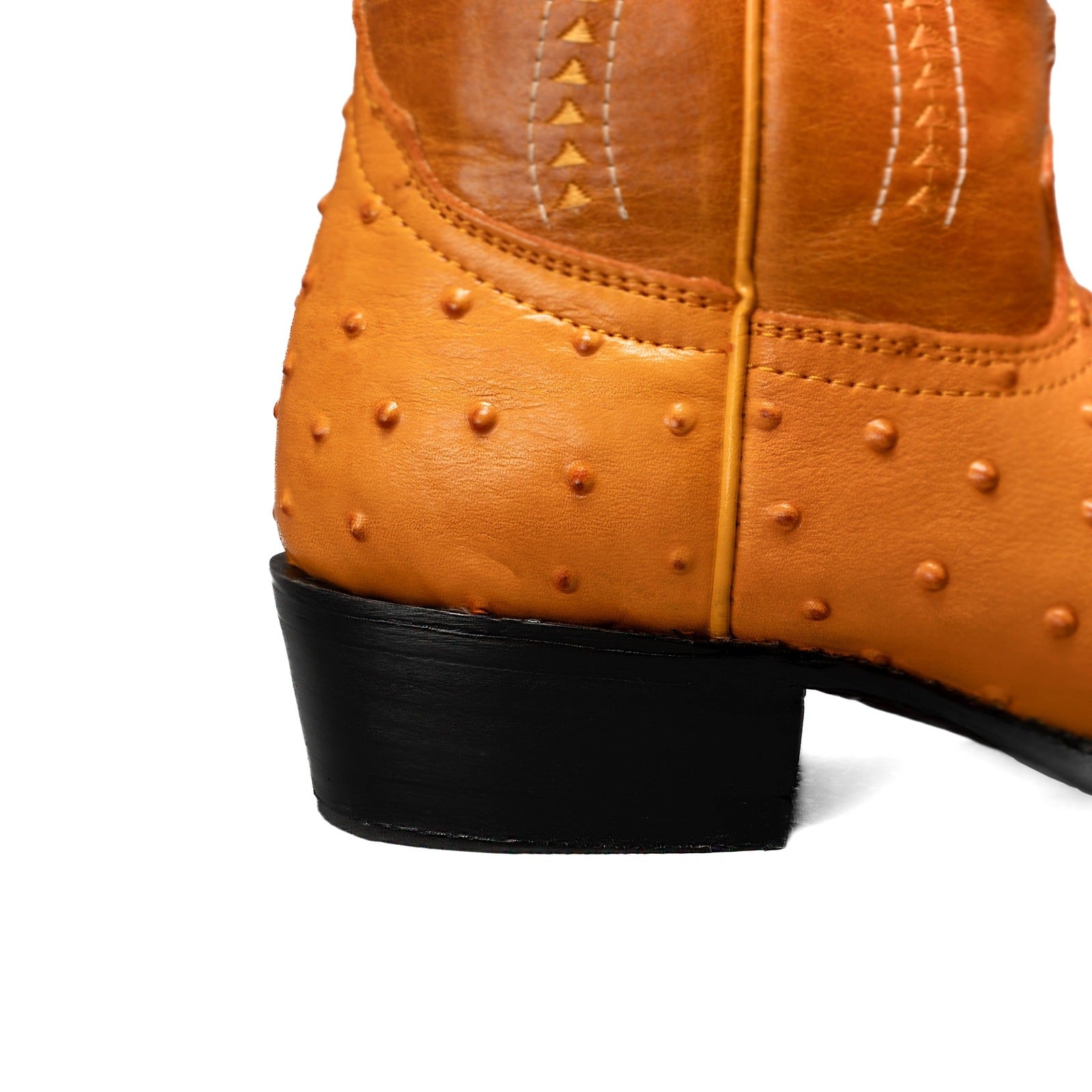 901 Bota Vaquera Punta J Imitacion Avestruz Mantequilla