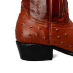Bota Vaquera Punta J Imitacion Avestruz