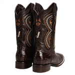 COMBO 706 Bota de Rodeo Piel de Caiman Original Cafe