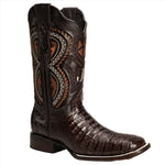 COMBO 706 Bota de Rodeo Piel de Caiman Original Cafe