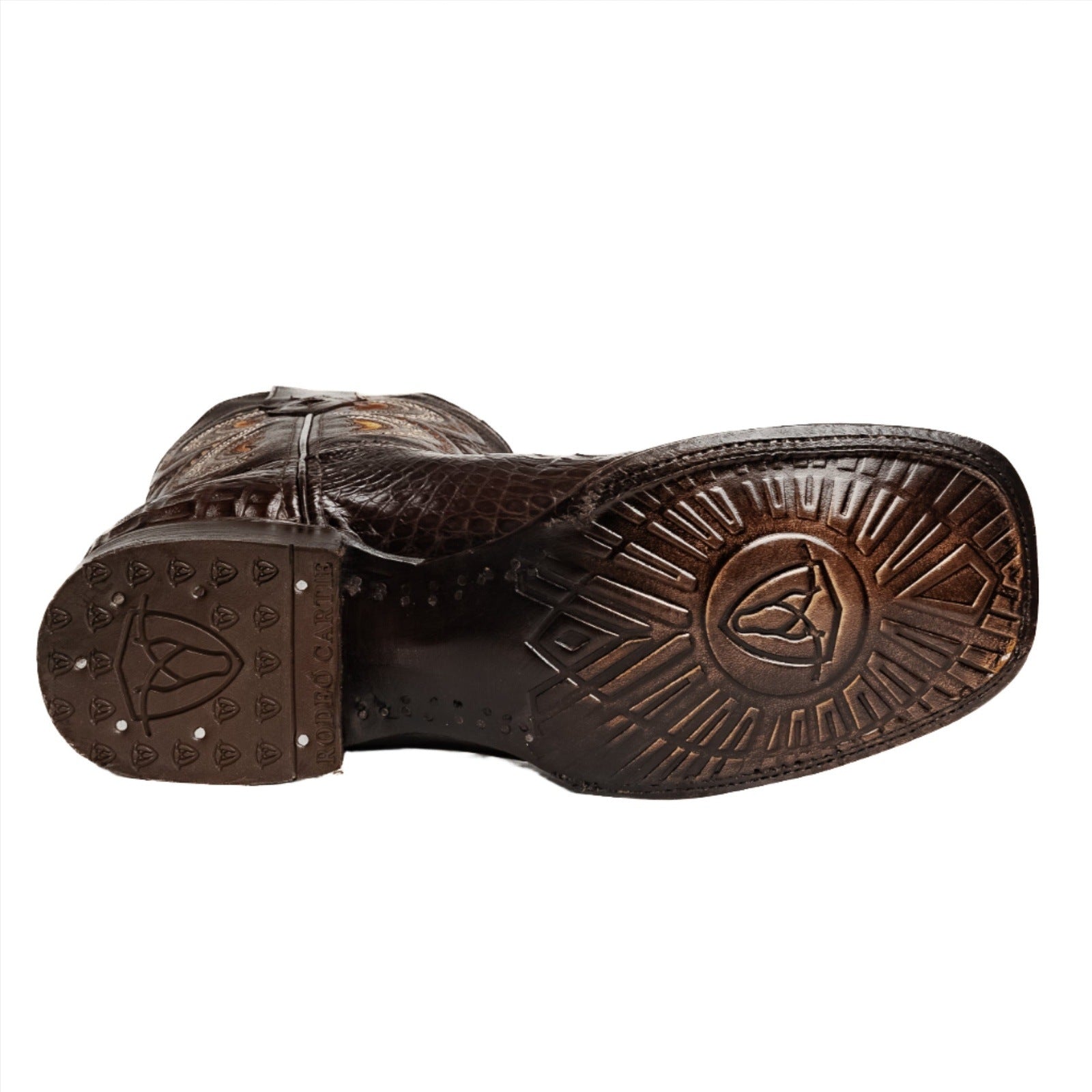 COMBO 706 Bota de Rodeo Piel de Caiman Original Cafe