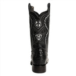 COMBO 706 Bota de Rodeo Piel de Caiman Original Negra