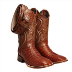 Combo Bota de Rodeo Piel de Caiman Original y Cinto