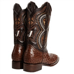 Combo Bota de Rodeo Piel de Avestruz Original y Cinto