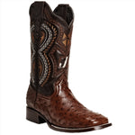 Combo Bota de Rodeo Piel de Avestruz Original y Cinto