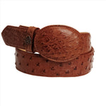 Combo Bota de Rodeo Piel de Avestruz Original y Cinto