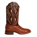 Combo Bota de Rodeo Piel de Avestruz Original y Cinto