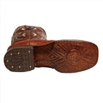 Combo Bota de Rodeo Piel de Avestruz Original y Cinto