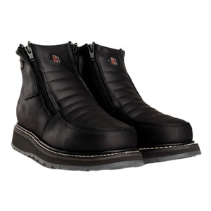 Hammer 6" Botas de Trabajo Doble Zipper Suela Ligera Doble Densidad , 100% Piel Negro