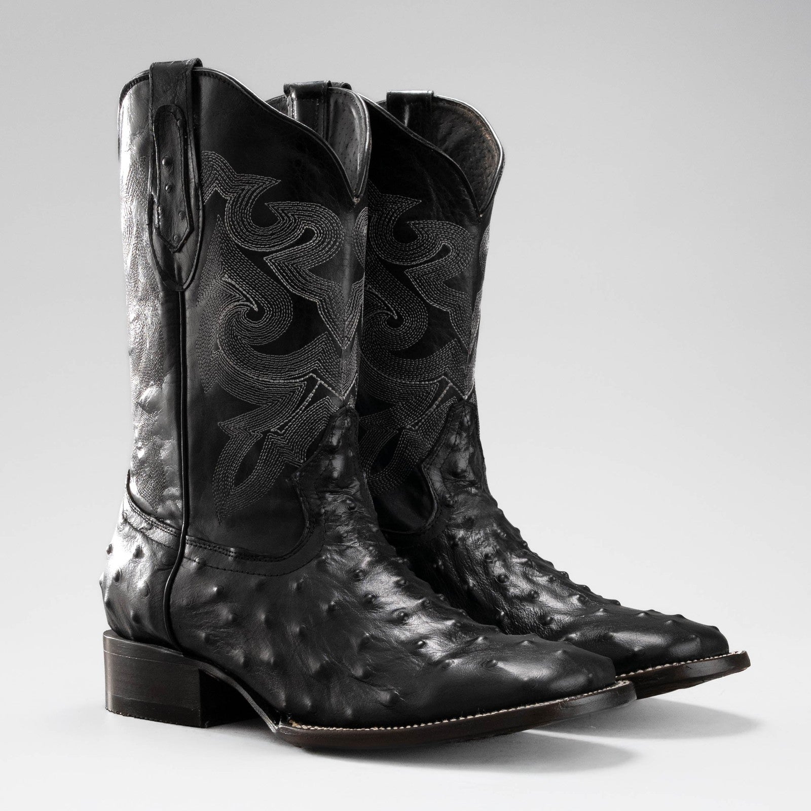 Bota Rodeo Piel Premium Con Corte De Avestruz Clon